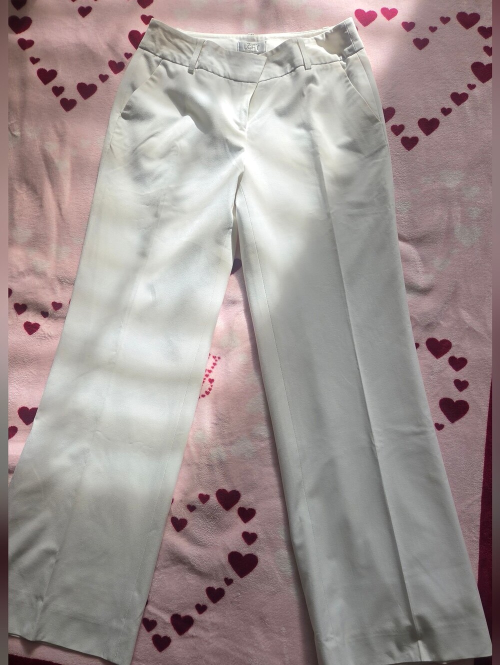 LOFT White Lined Ankle Pants